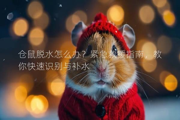 仓鼠脱水怎么办？紧急救援指南，教你快速识别与补水